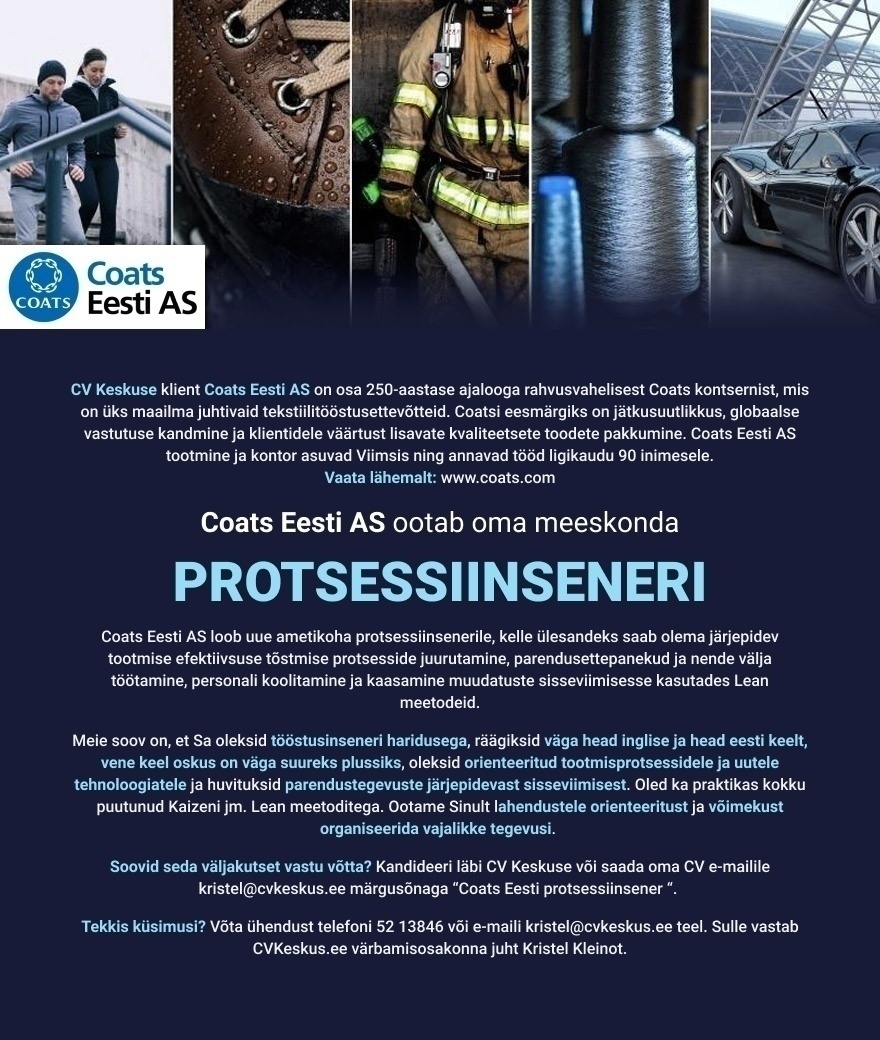 Coats Eesti AS Protsessiinsener