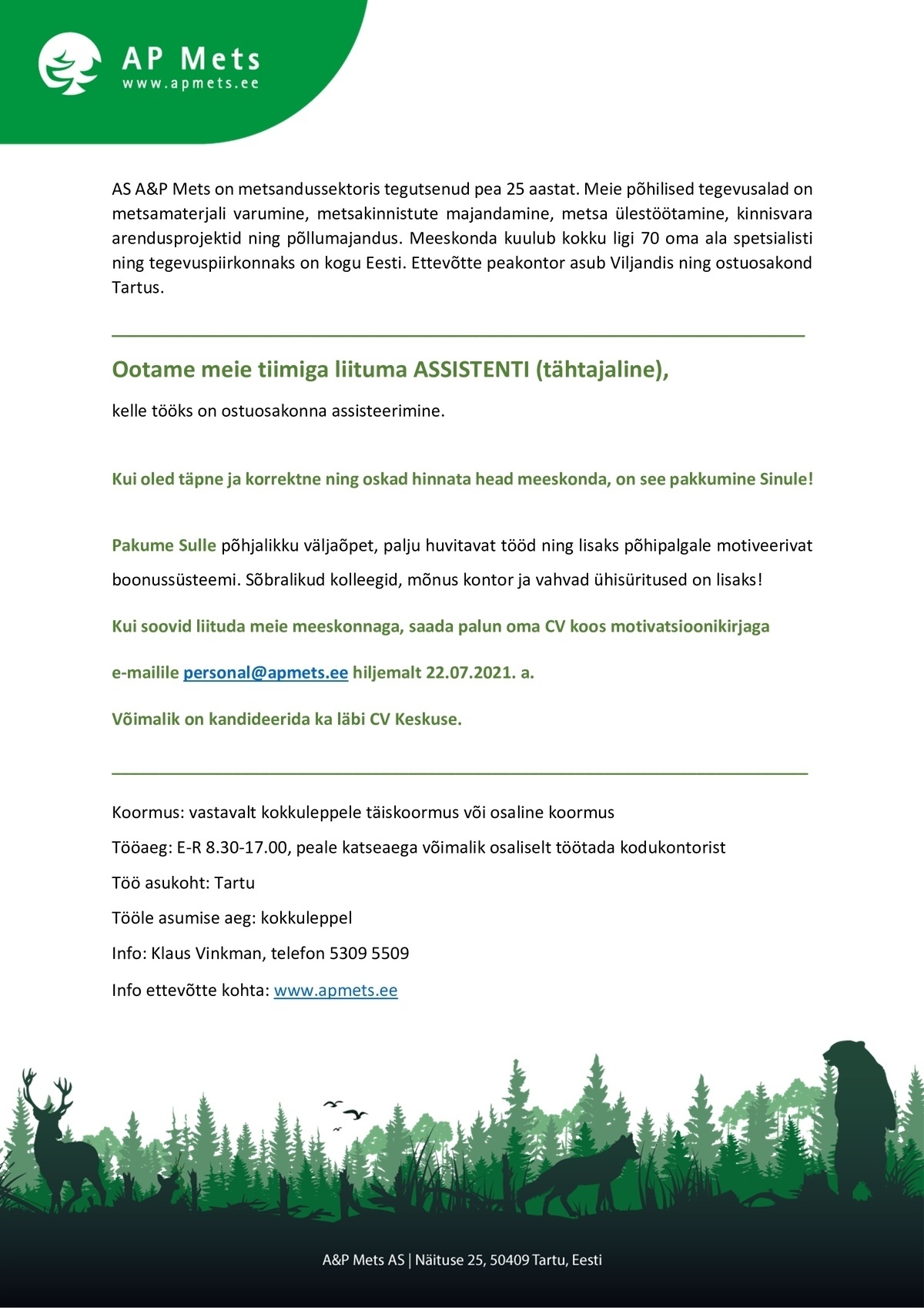 A&P Mets AS Assistent