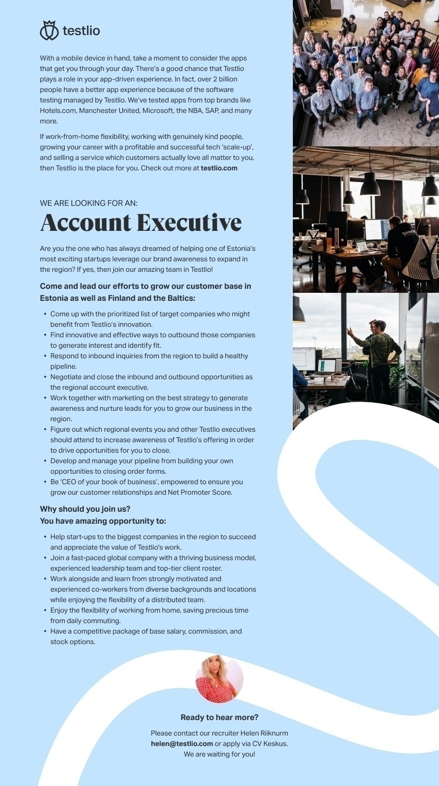 TESTLIO OÜ Account Executive