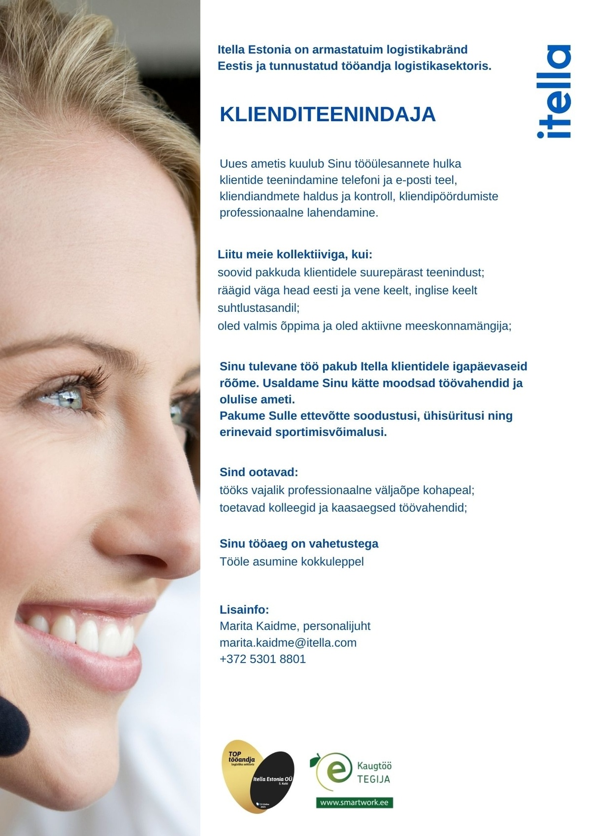 Itella Estonia OÜ Klienditeenindaja