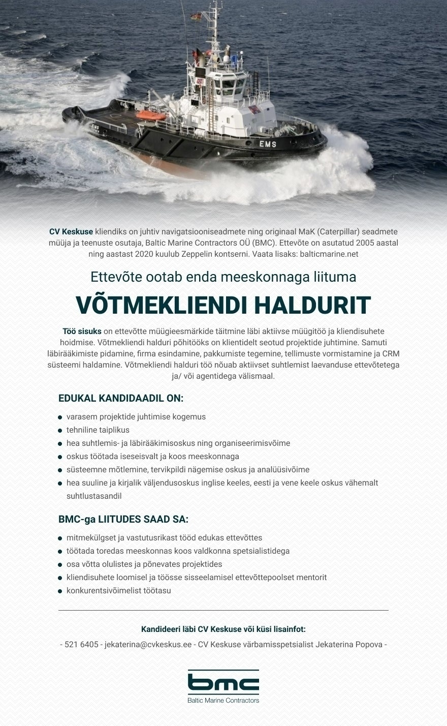Baltic Marine Contractors OÜ  VÕTMEKLIENDI HALDUR