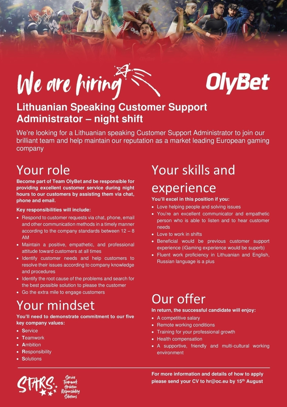 OLYMPIC ENTERTAINMENT GROUP AS Customer Support Administrator @ OlyBet