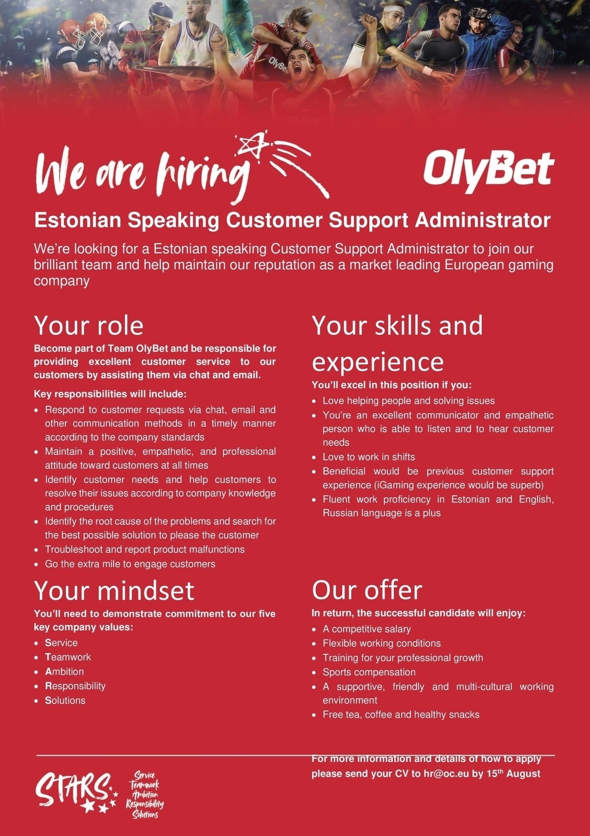 OLYMPIC ENTERTAINMENT GROUP AS Customer Support Administrator @ OlyBet
