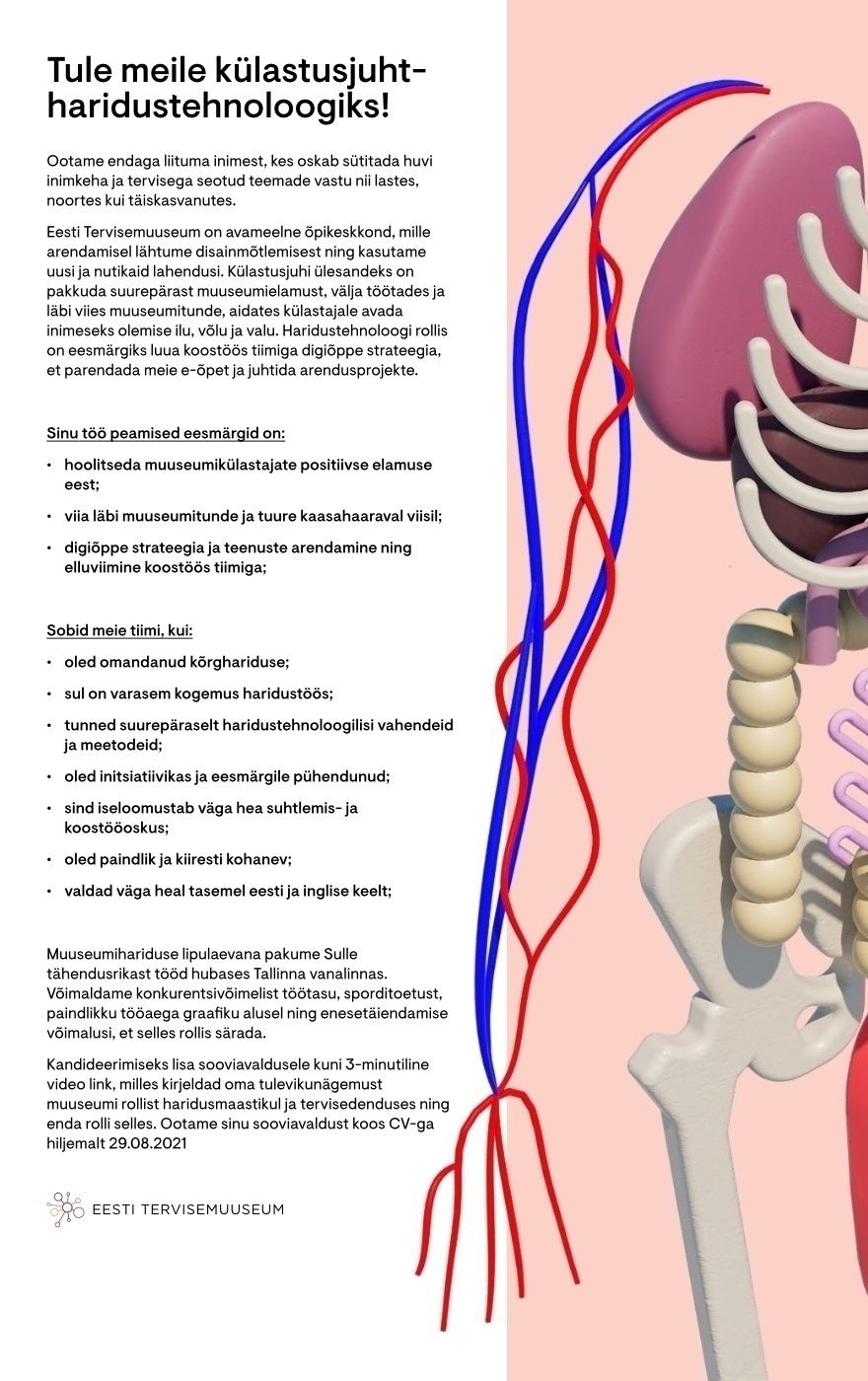EESTI TERVISHOIU MUUSEUM SA Külastusjuht-haridustehnoloog