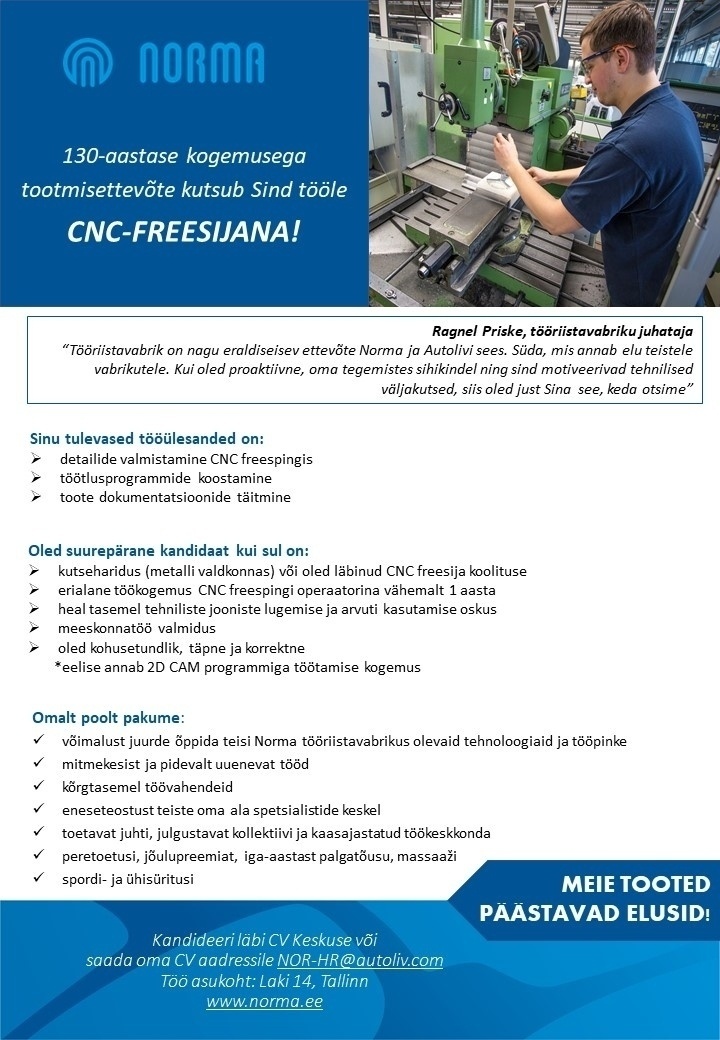 Norma AS CNC-freesija