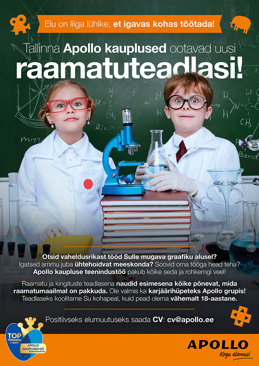 Apollo Kauplused OÜ Viimsi APOLLO kauplus otsib säravat klienditeenindajat