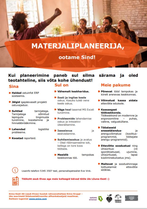 Enics Estonia Materjaliplaneerija