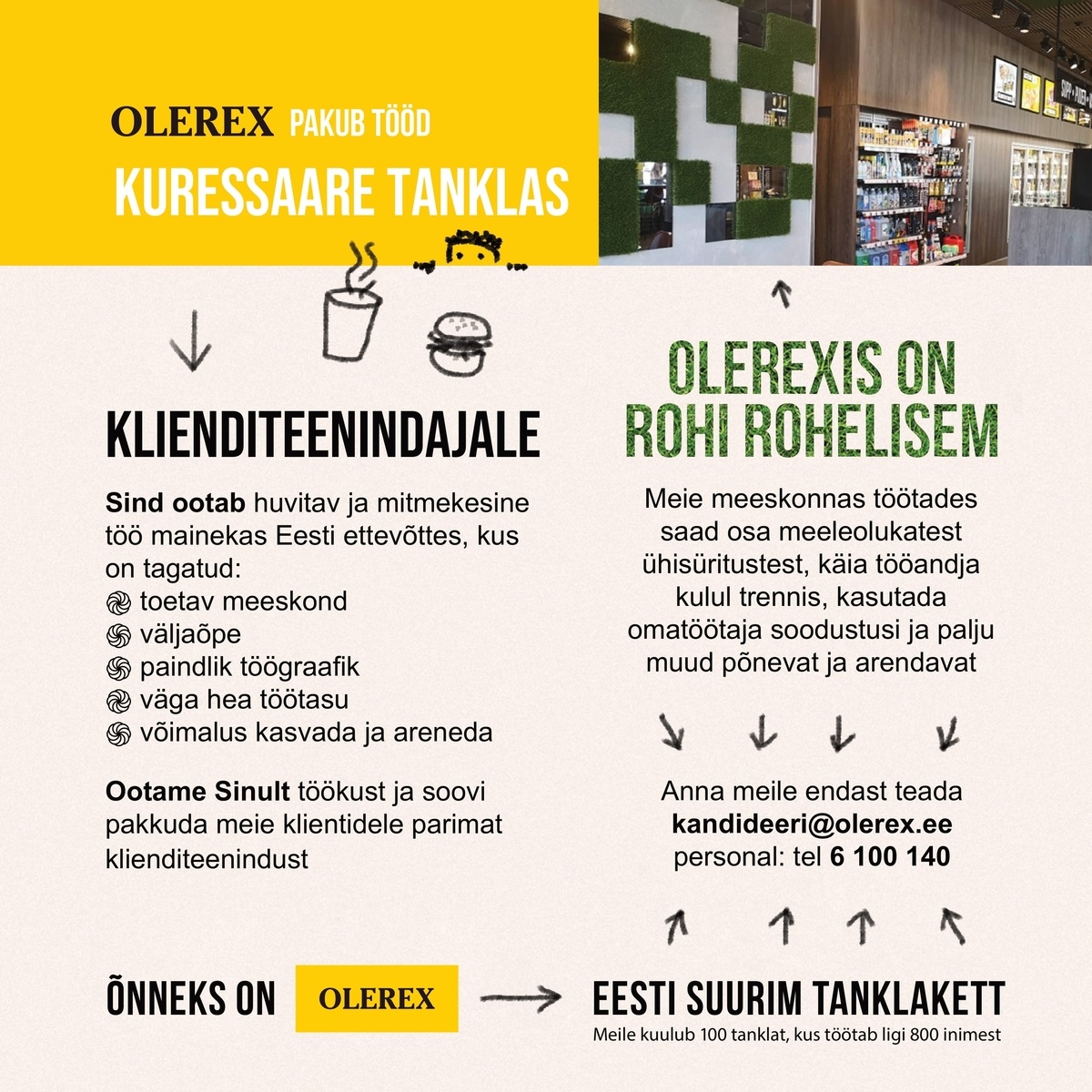 Olerex AS Klienditeenindaja Kuressaare 24h teenindusjaama