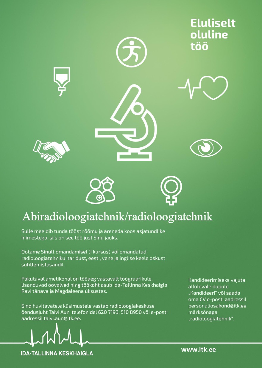 AS Ida-Tallinna Keskhaigla Abiradioloogiatehnik/radioloogiatehnik