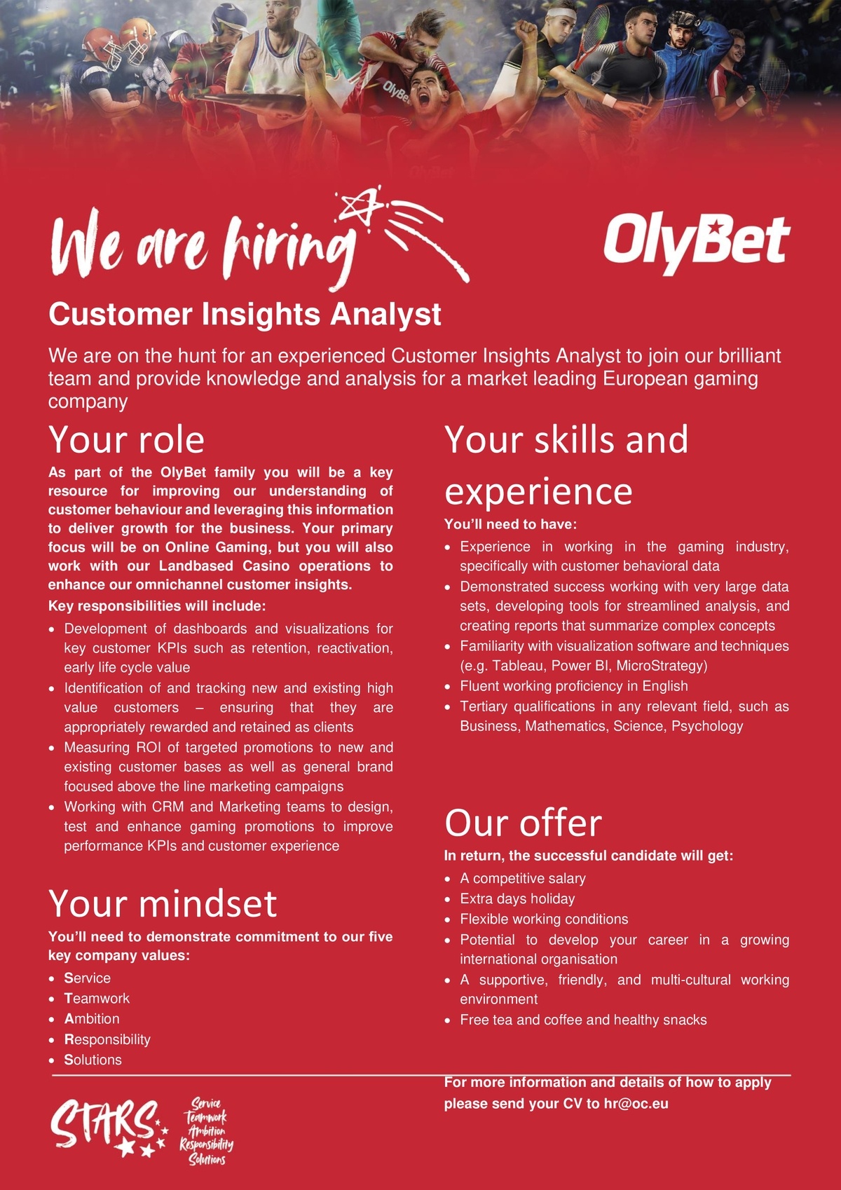 OLYMPIC ENTERTAINMENT GROUP AS Customer Insights Analyst