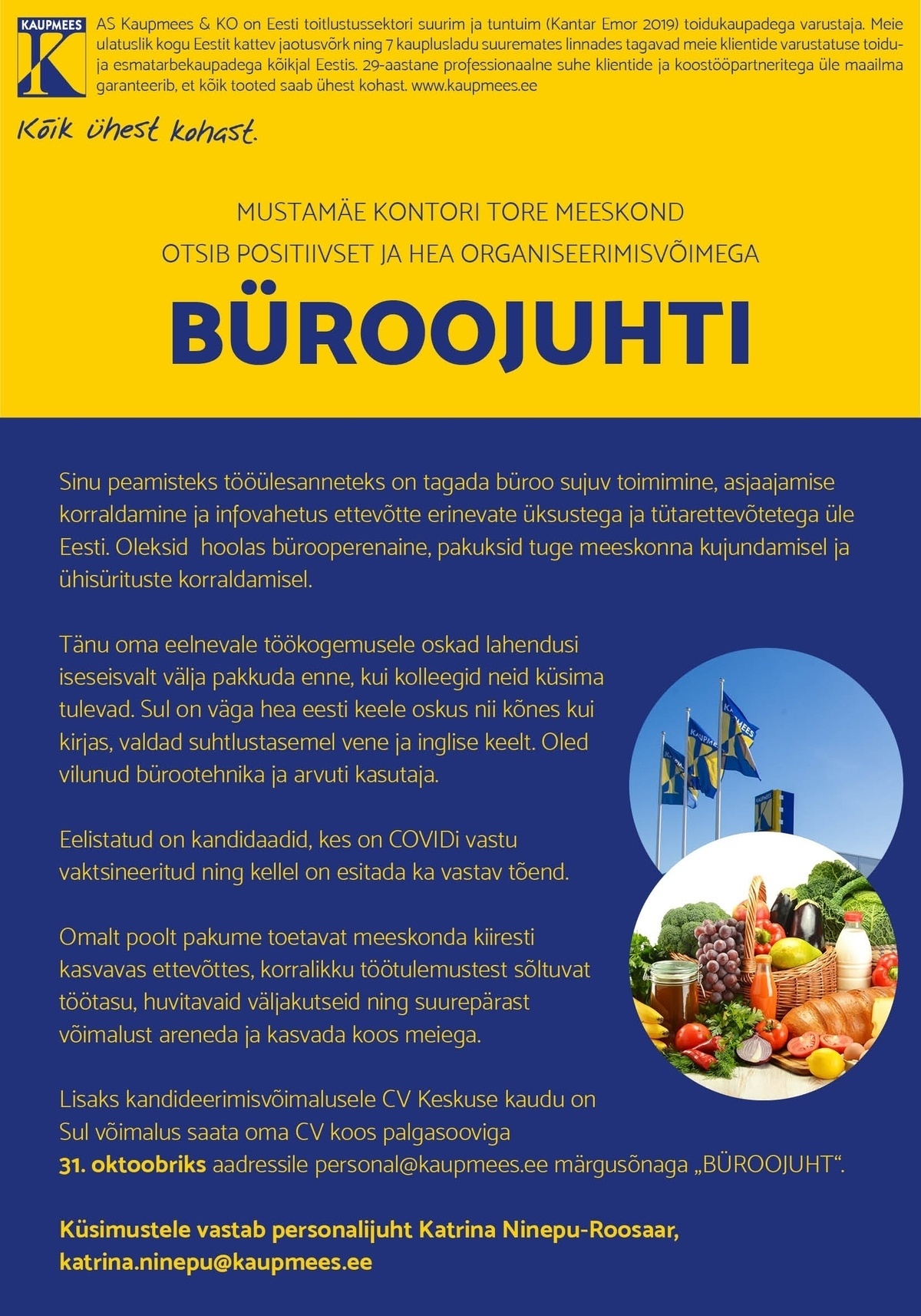 Kaupmees & Ko AS Büroojuht