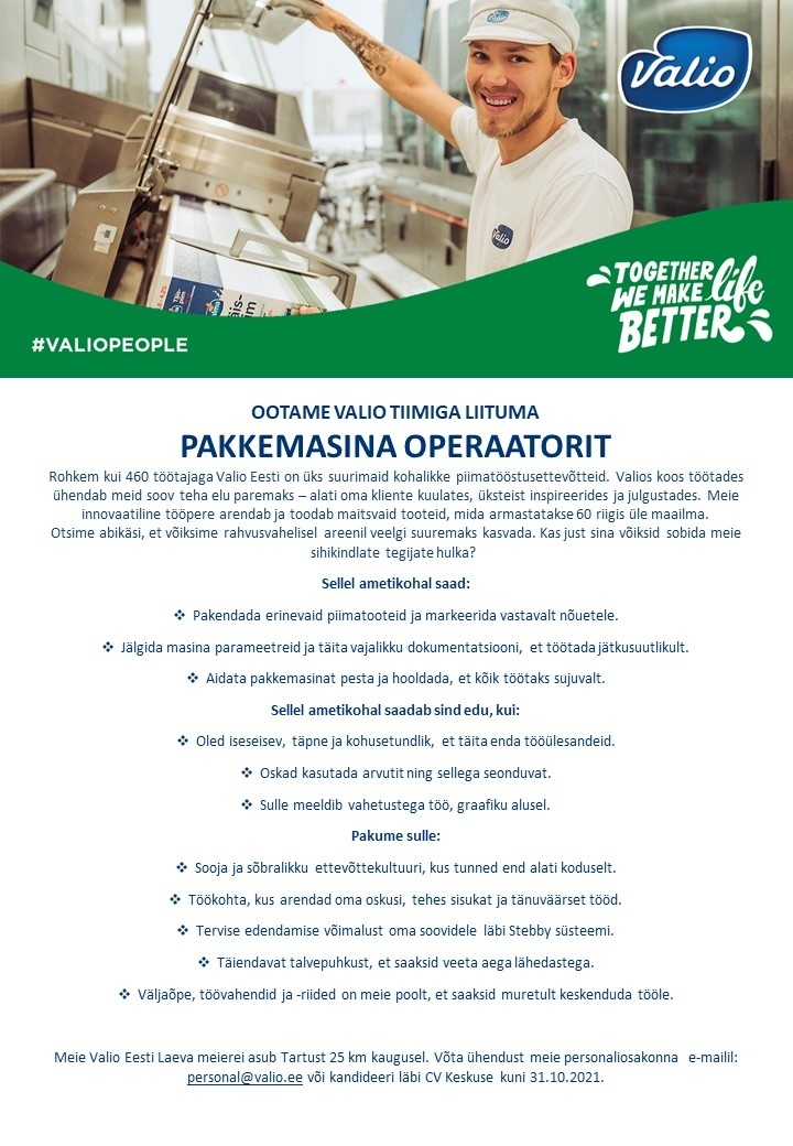Valio Eesti AS Pakkemasina operaator
