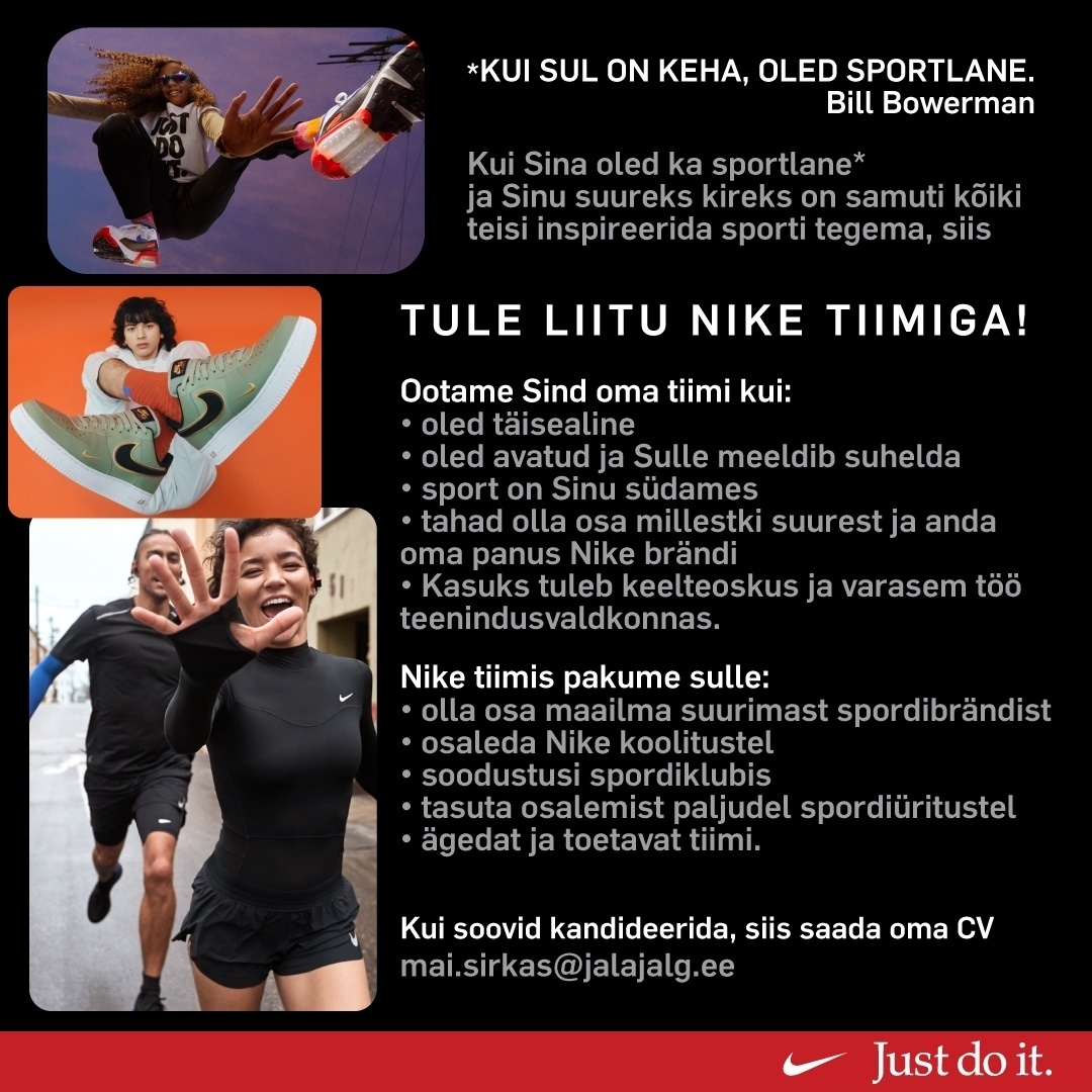 JALAJÄLG AS Nike Viru uue esinduskaupluse klienditeenindaja