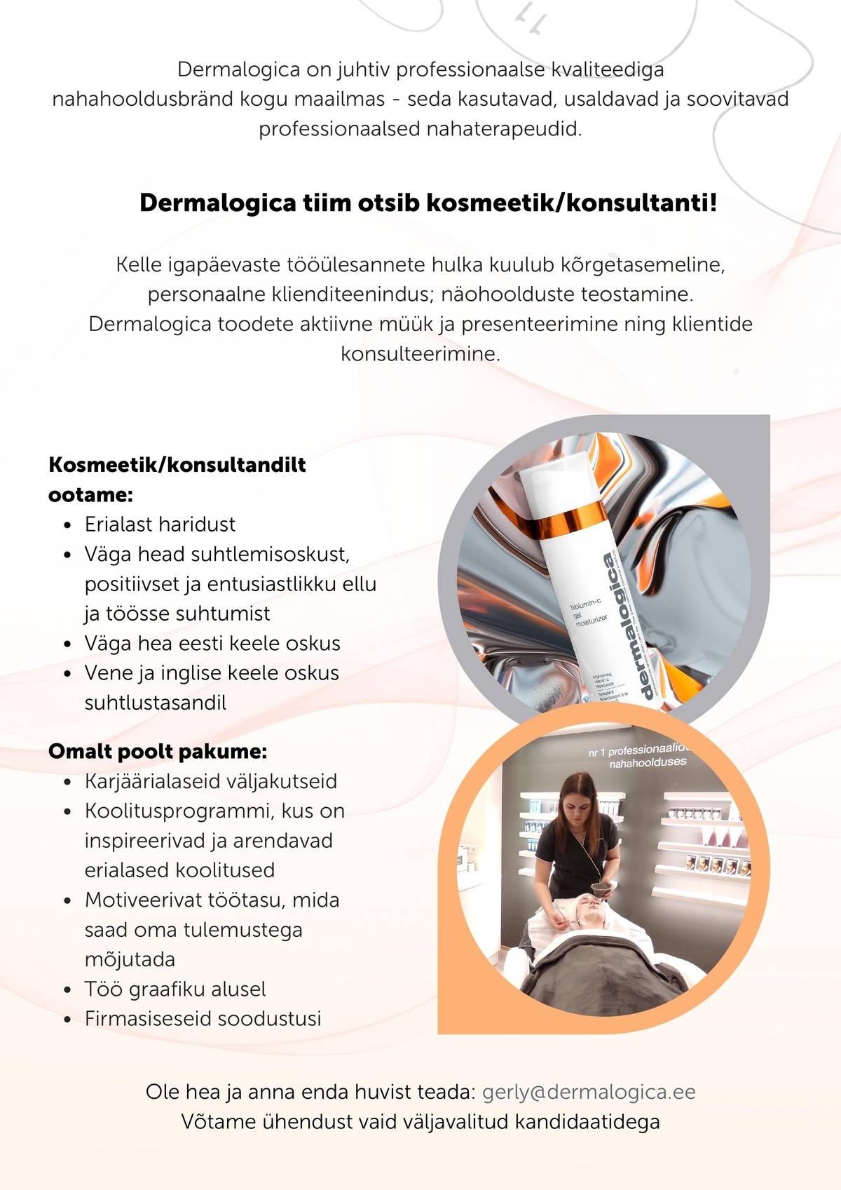 Derma Baltic OÜ Dermalogica kosmeetik/konsultant Astri keskuses