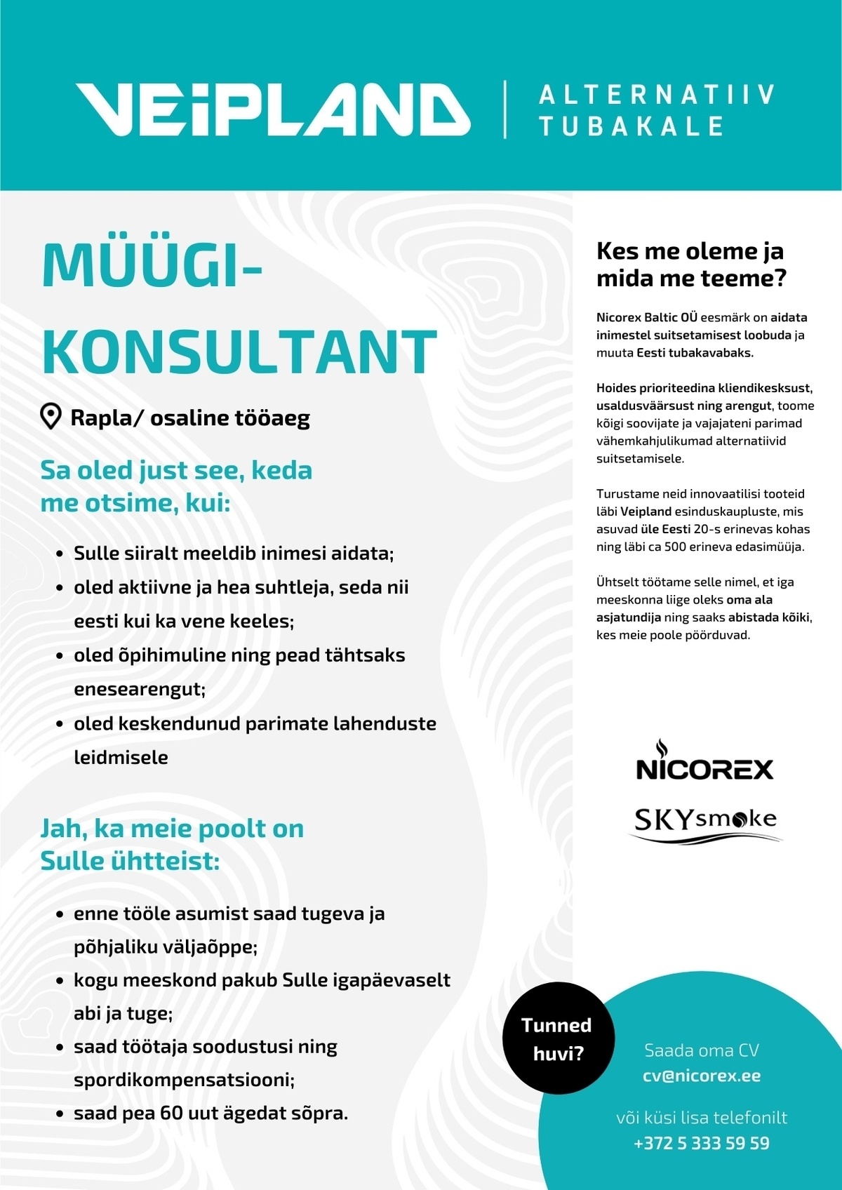 Nicorex Baltic OÜ Müügikonsultant