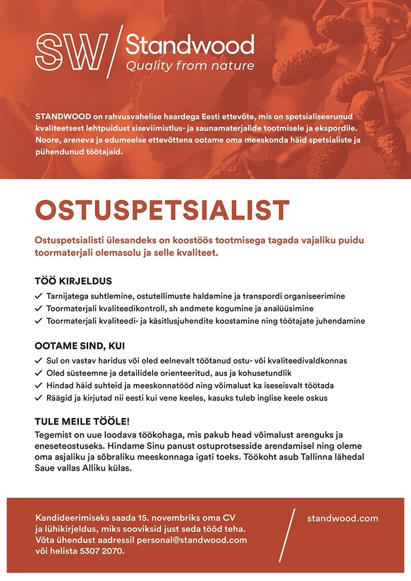 Standwood OÜ Ostuspetsialist
