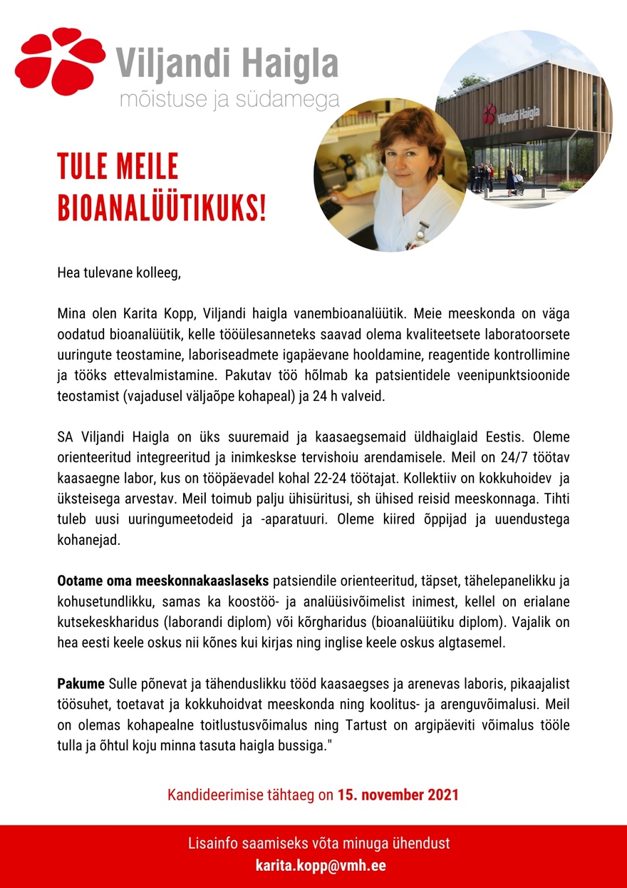 SA Viljandi Haigla Bioanalüütik