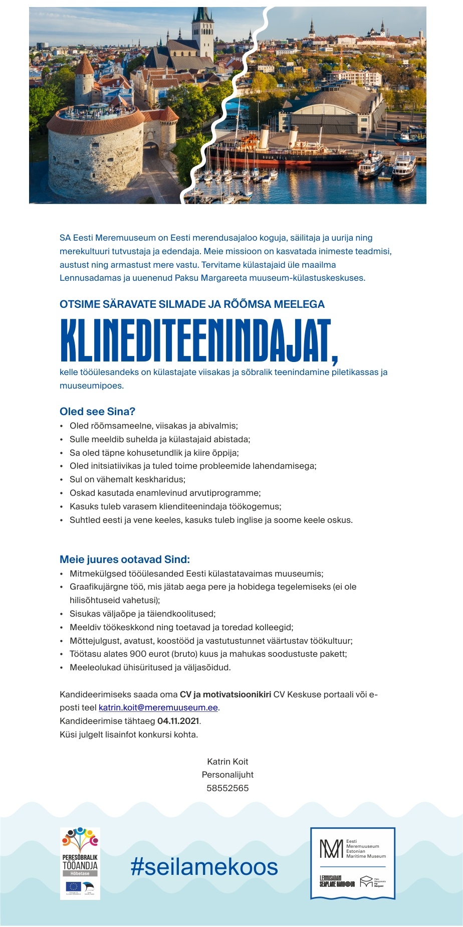 EESTI MEREMUUSEUM SA Klienditeenindaja