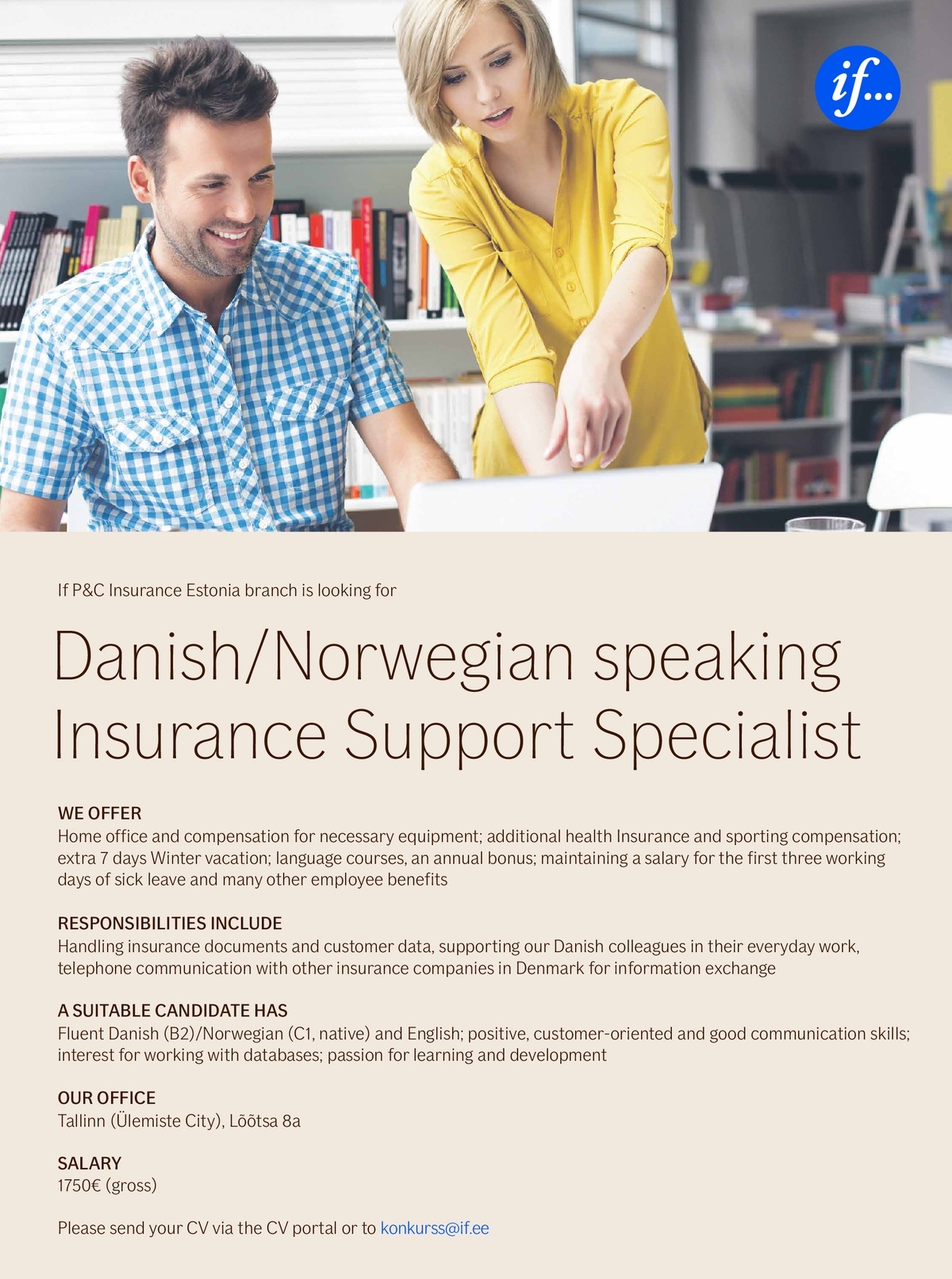If P&C Insurance AS Danish/Norwegian speaking Insurance Support Specialist