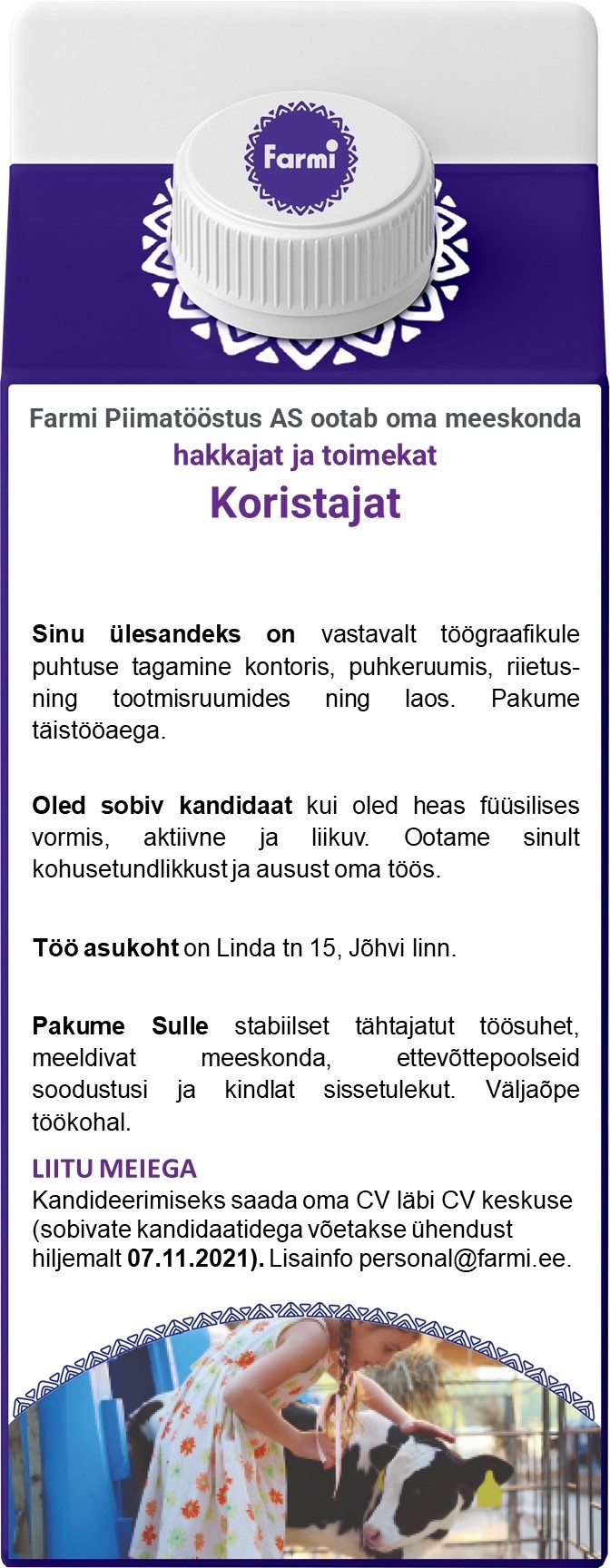 Farmi Piimatööstus AS Koristaja