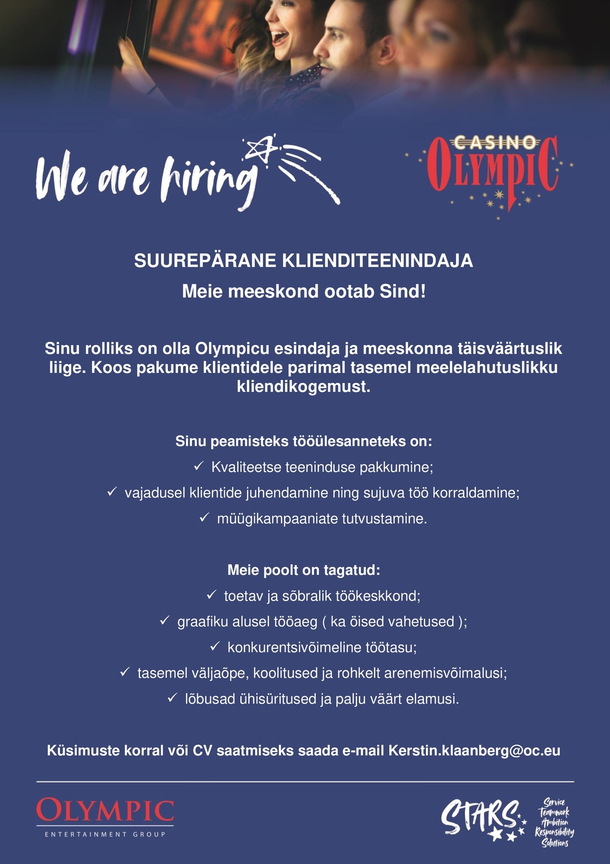 OLYMPIC ENTERTAINMENT GROUP AS Suurepärane klienditeenindaja