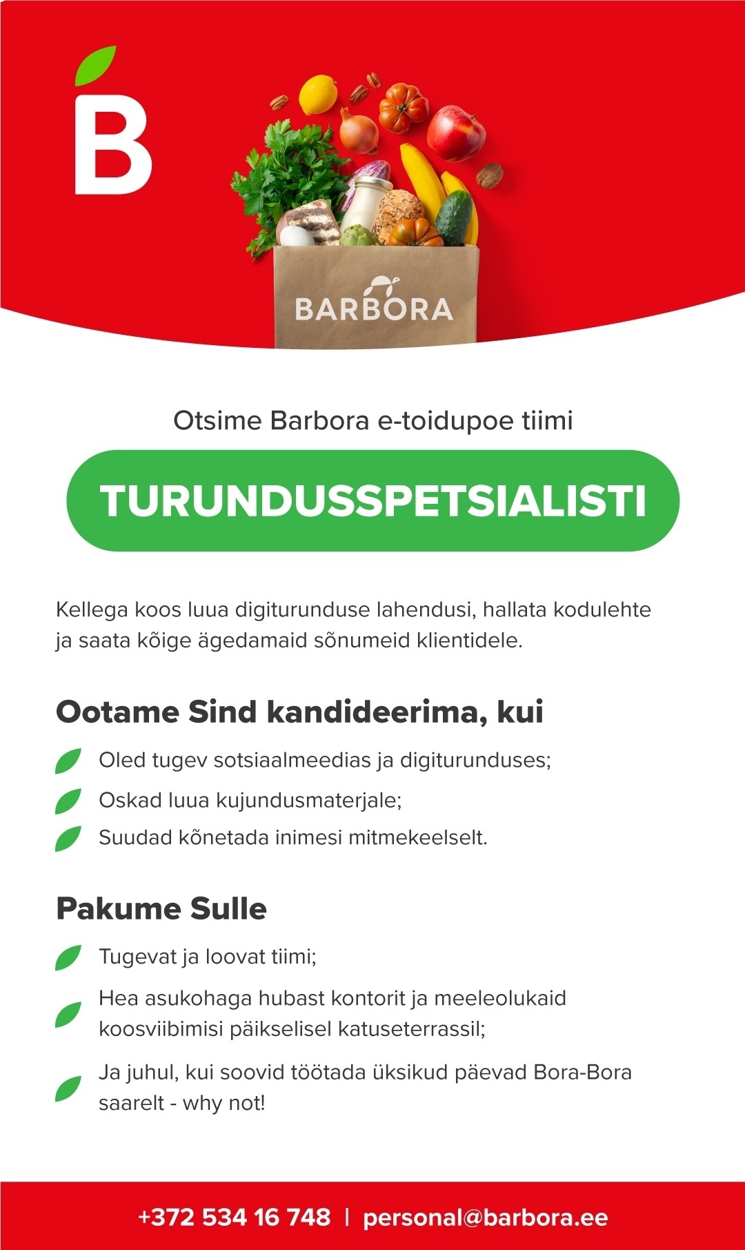 SUPERSA OÜ Turundusspetsialist