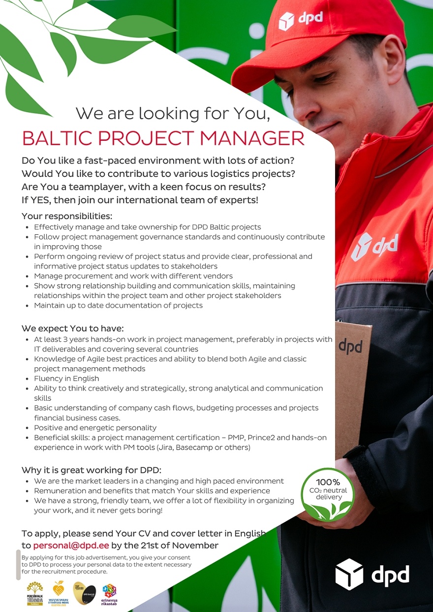DPD Eesti AS Baltic Project Manager