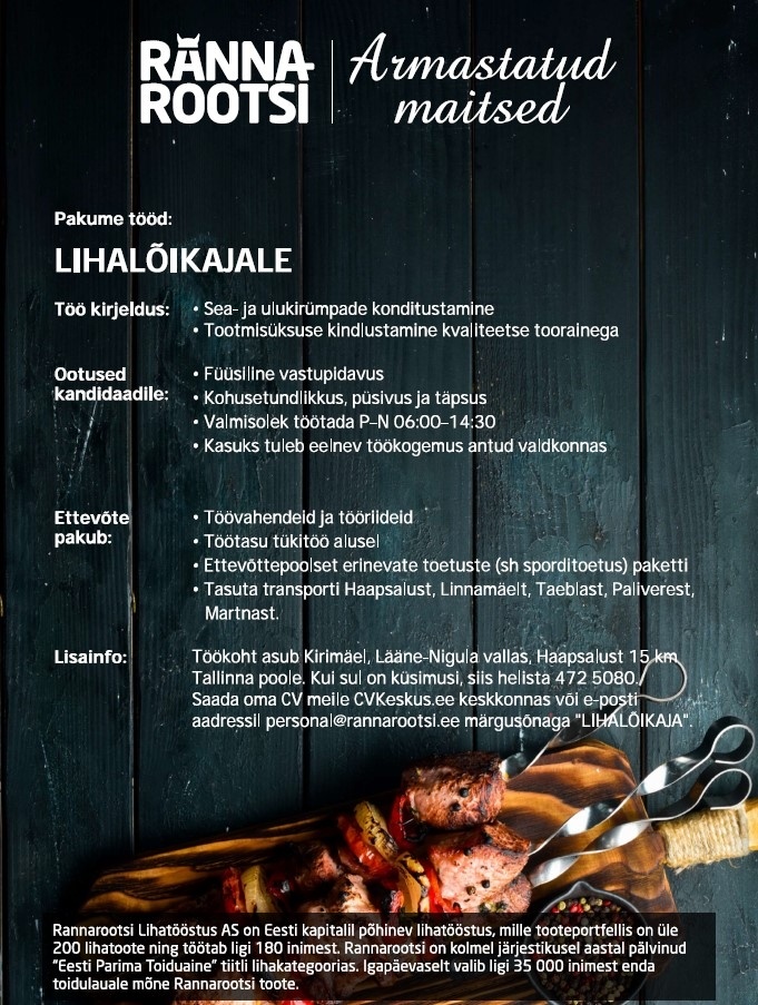 Rannarootsi Lihatööstus AS Lihalõikaja