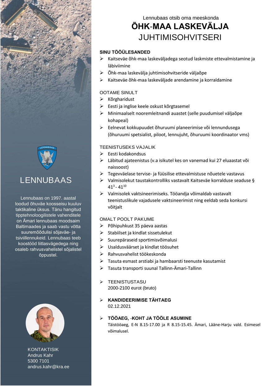 Lennubaas Õhk-maa laskevälja juhtimisohvitser