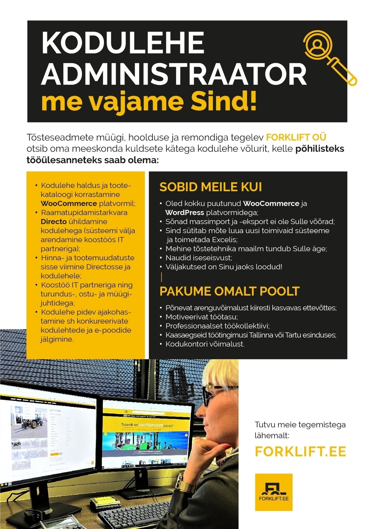 FORKLIFT OÜ Kodulehe administraator