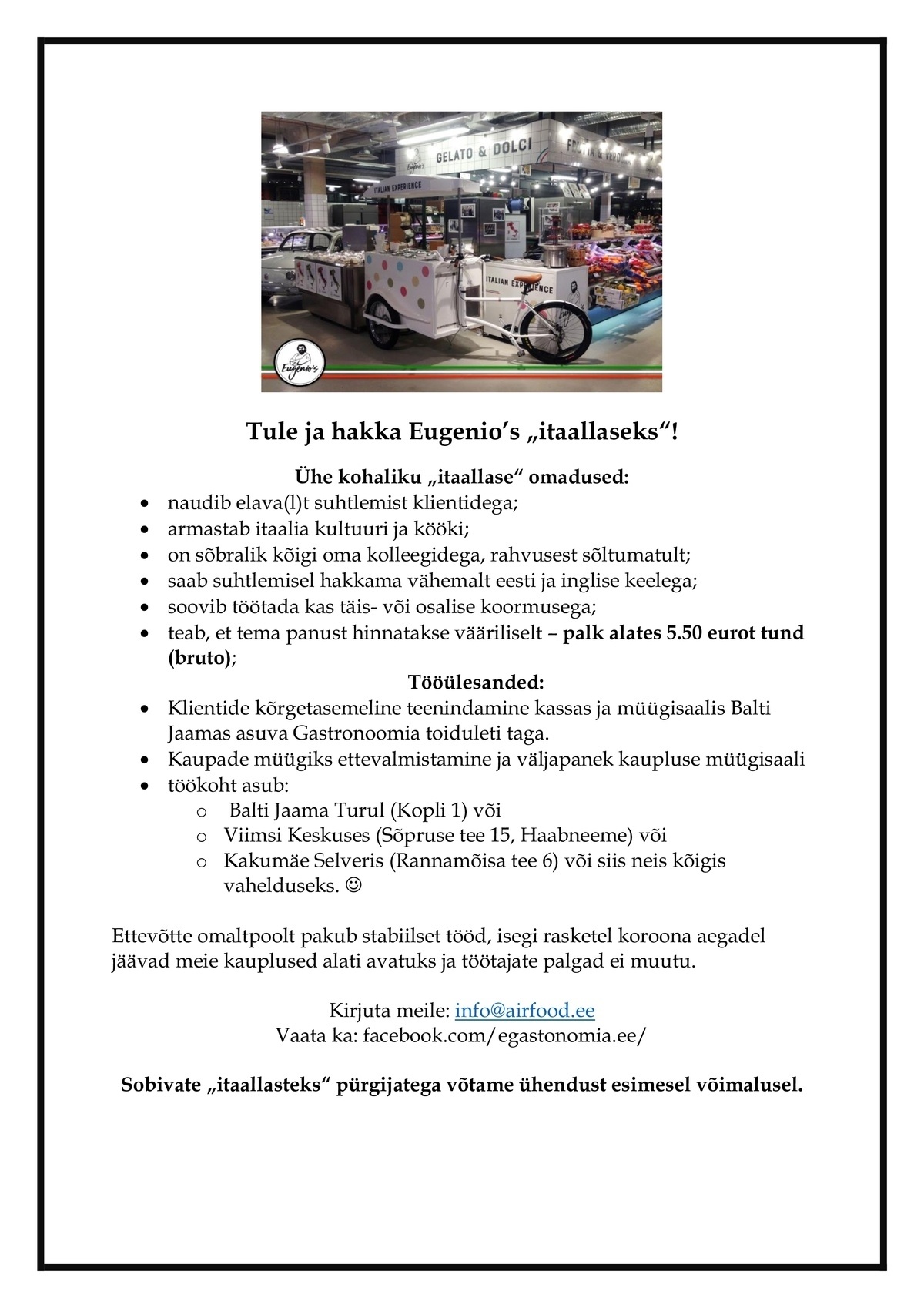 AIR Food OÜ Klienditeenindaja