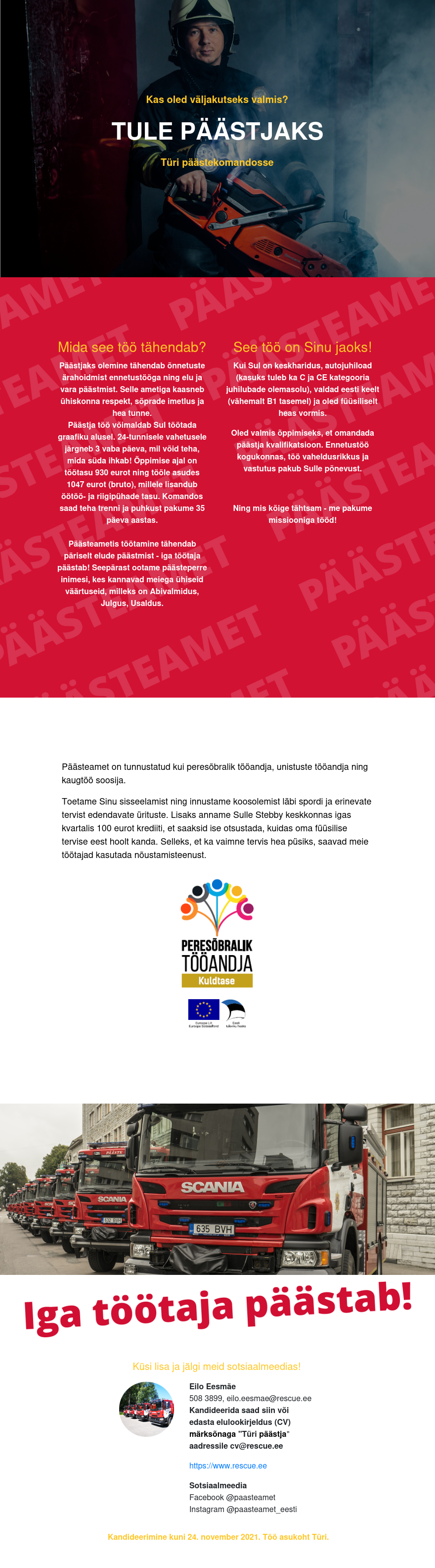 Päästeamet Türi päästekomando päästja