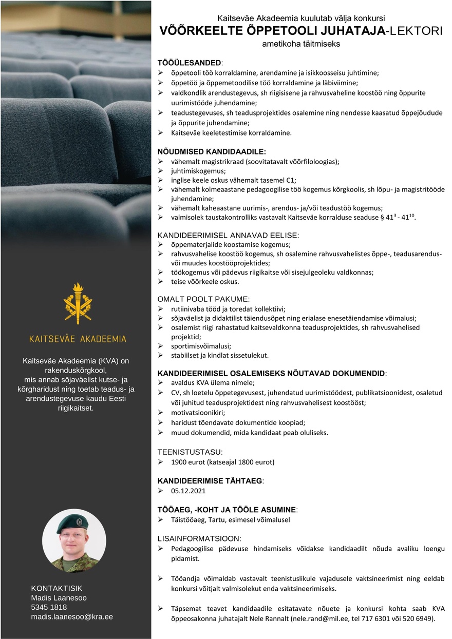 Kaitseväe Akadeemia Juhataja-lektor