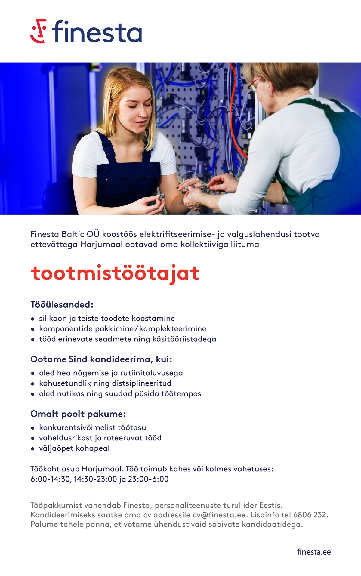 Finesta Baltic OÜ Tootmistöötaja