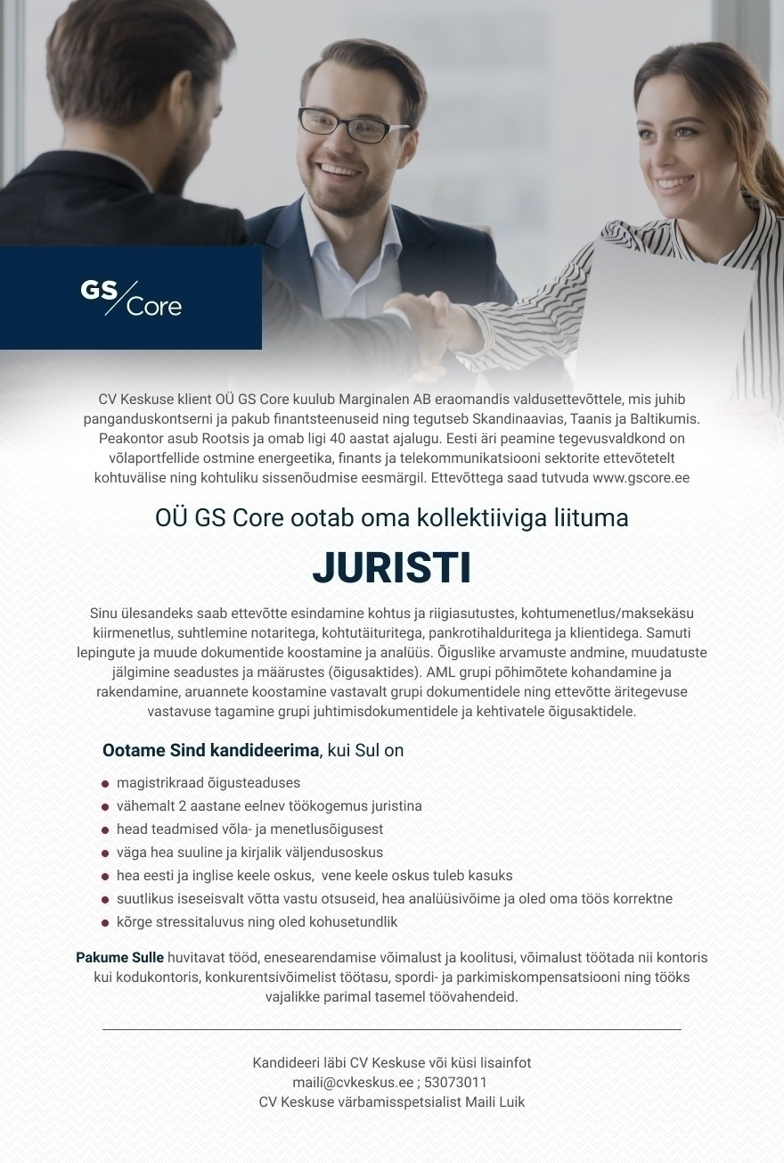 OÜ GS Core  Jurist