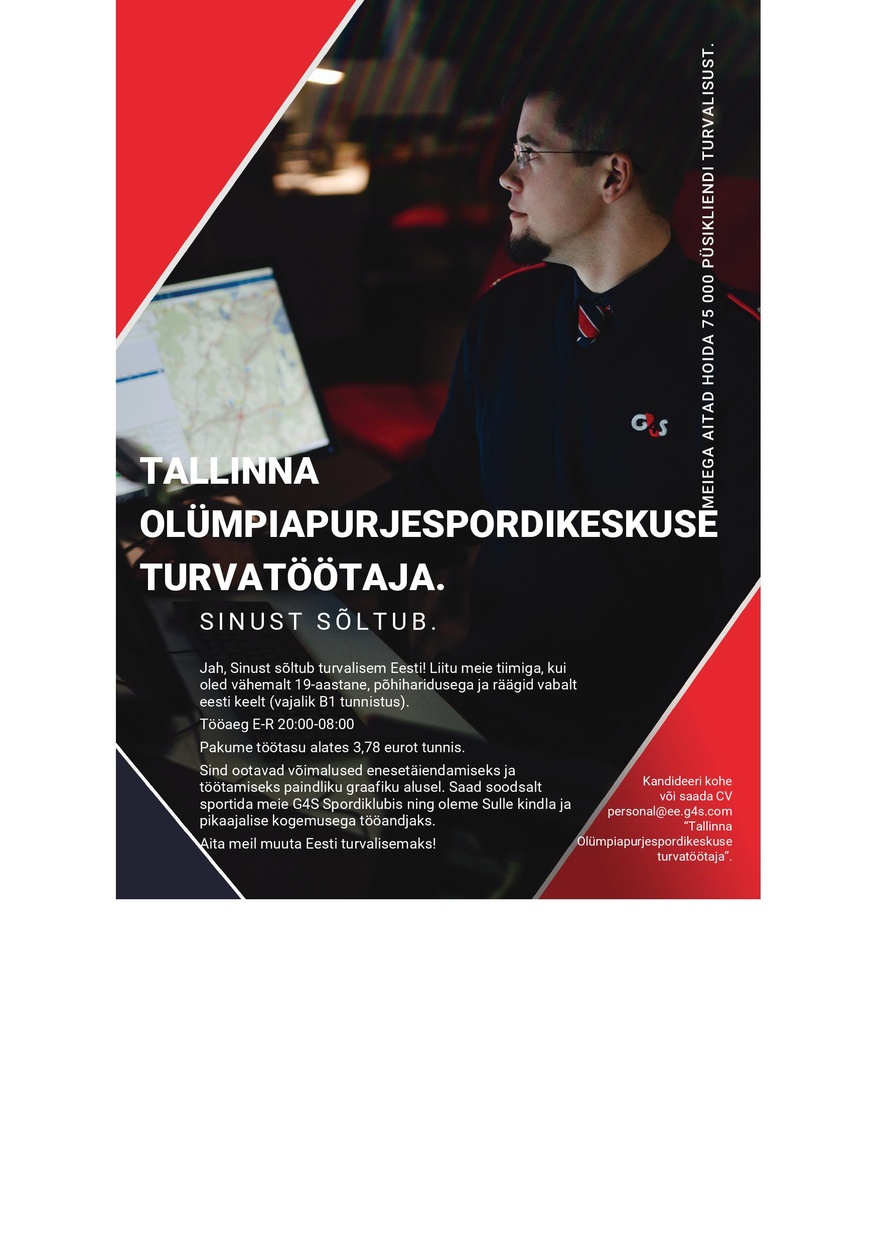 AS G4S Eesti Tallinna Olümpiapurjespordikeskuse turvatöötaja