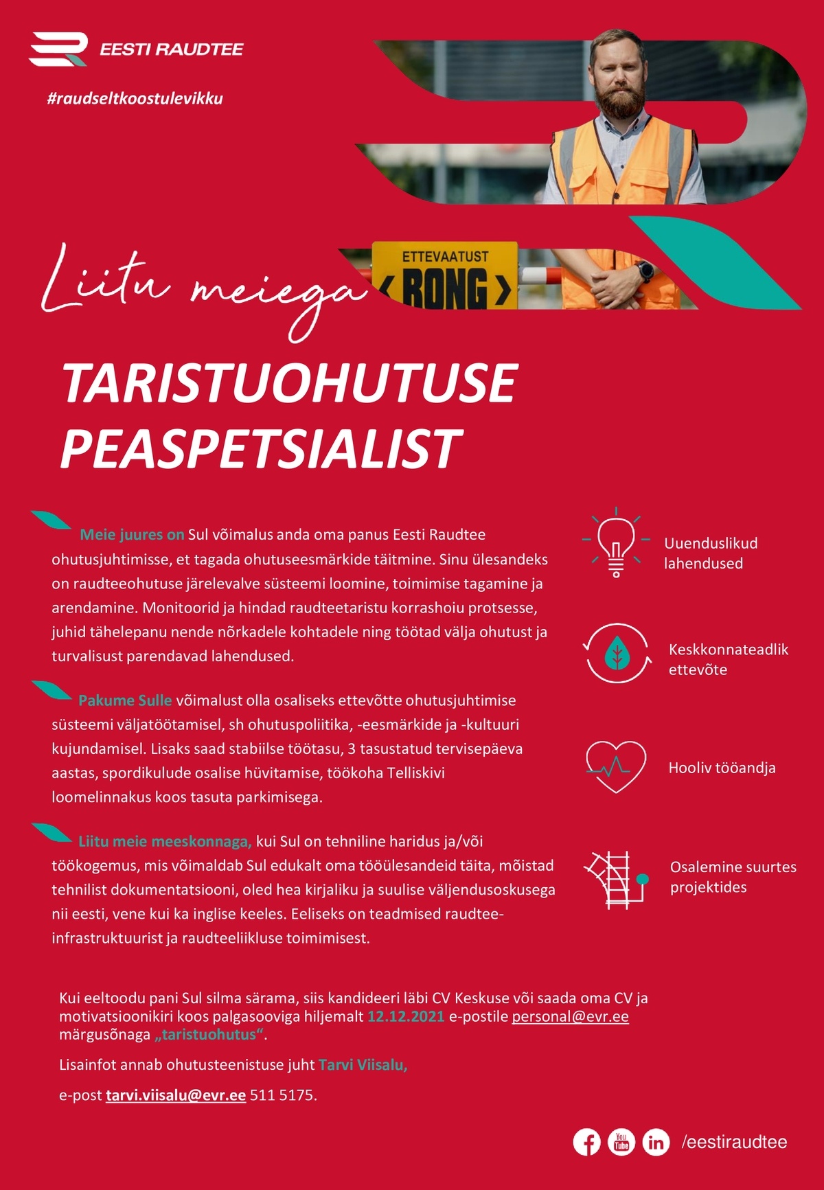 Eesti Raudtee AS TARISTUOHUTUSE PEASPETSIALIST