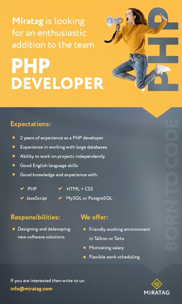 NORDIC BLUE COMMUNICATIONS OÜ PHP developer