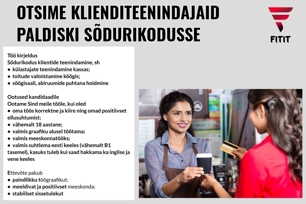 Fitit OÜ Klienditenindaja Paldiski sõdurikodus