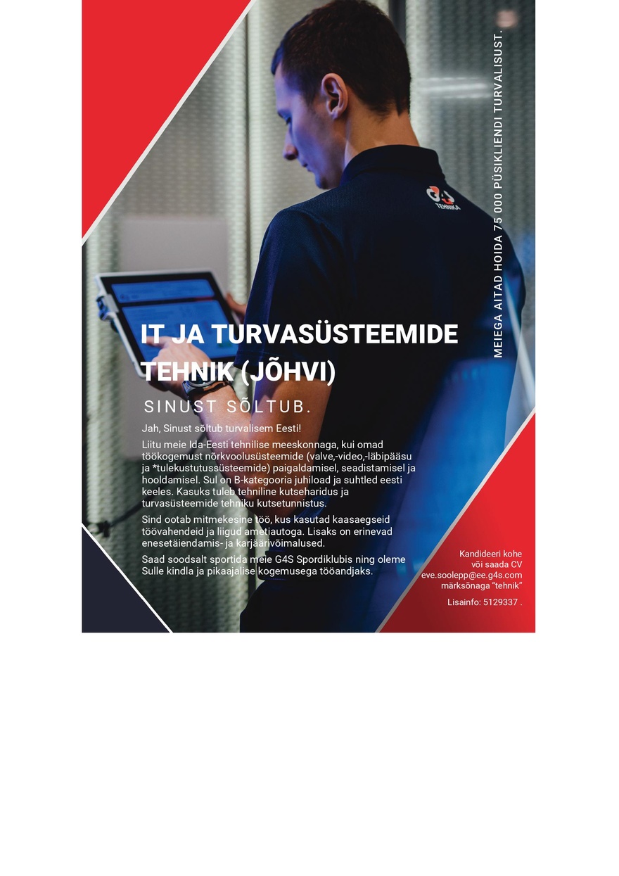 AS G4S Eesti IT ja turvasüsteemide tehnik (Jõhvi)