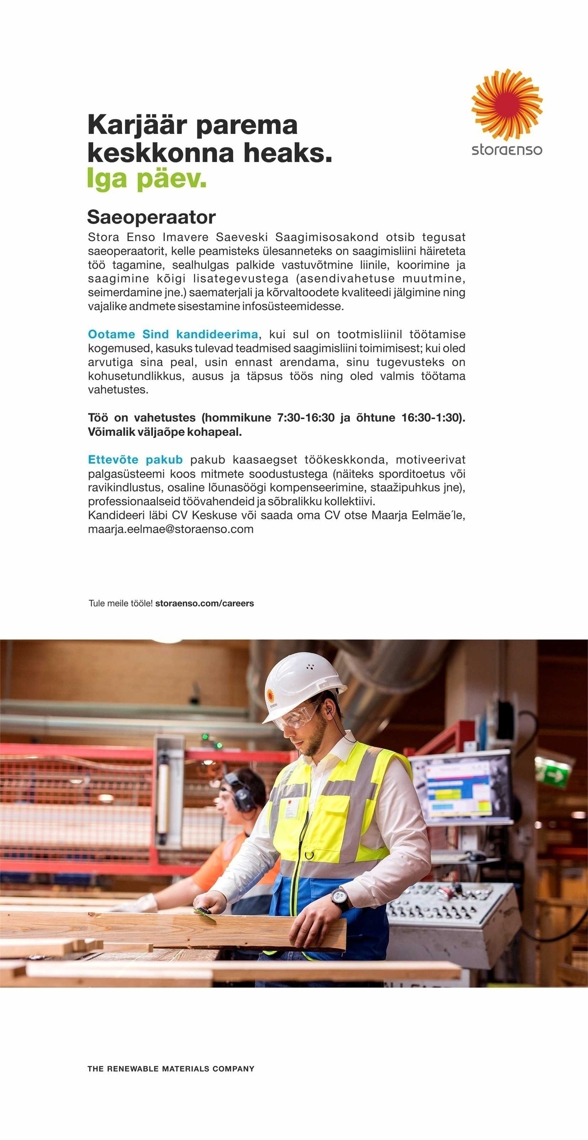 Stora Enso Eesti AS Saeoperaator