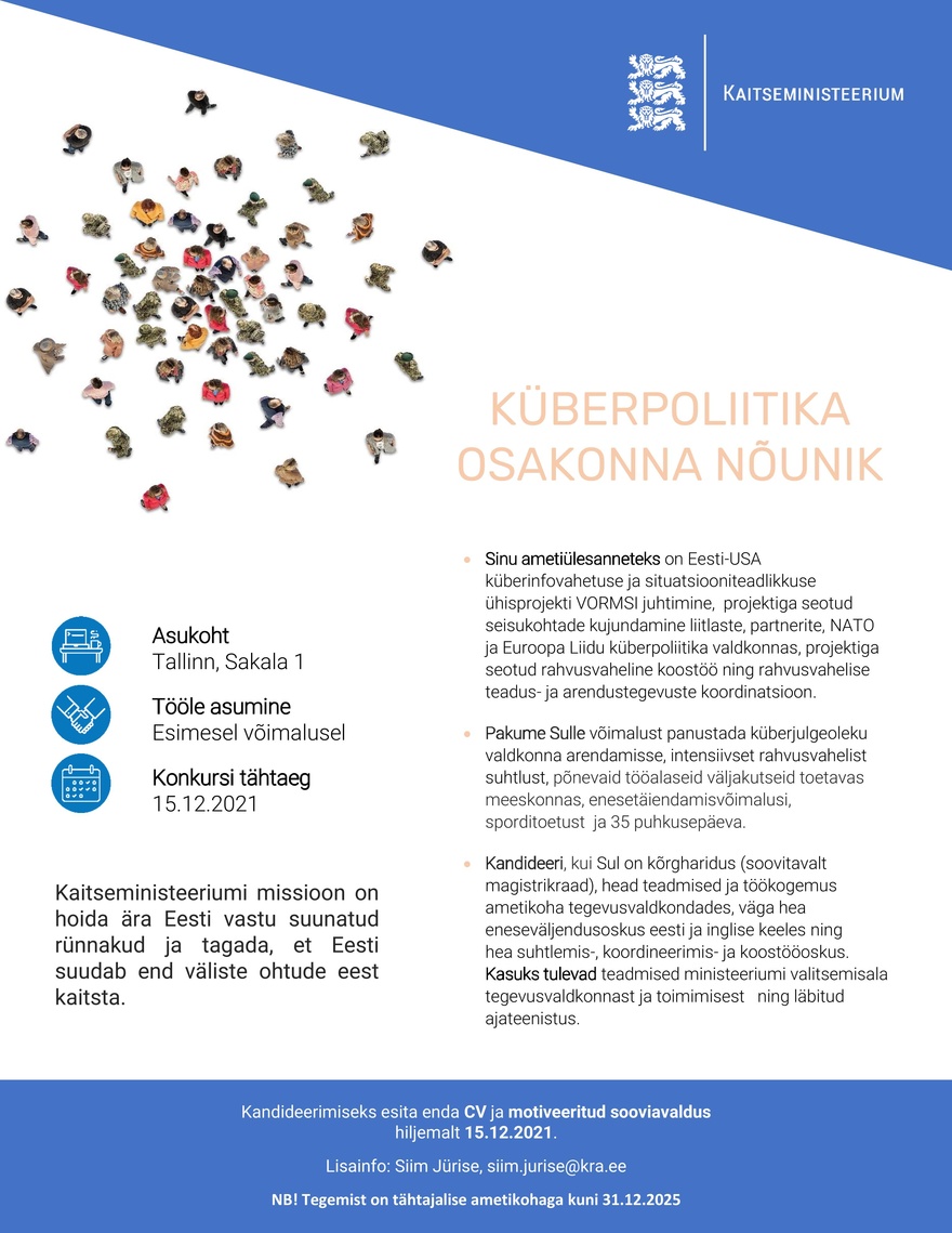 Kaitseministeerium Küberpoliitika nõunik