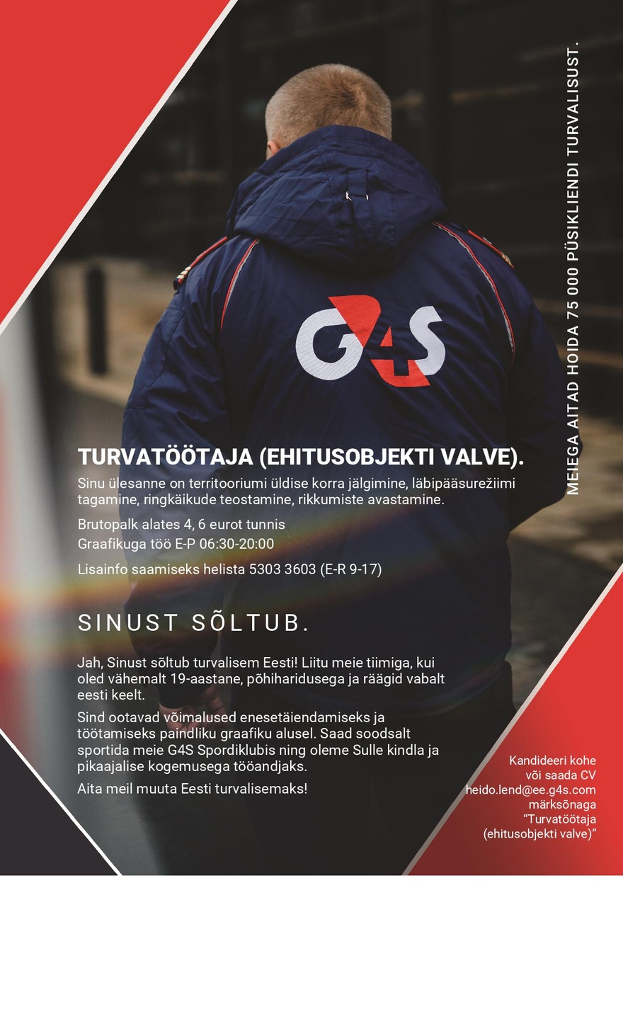 AS G4S EESTI Turvatöötaja (ehitusobjekti valve) Tallinn