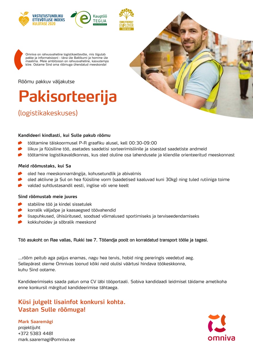 Omniva Pakisorteerija (öine vahetus)