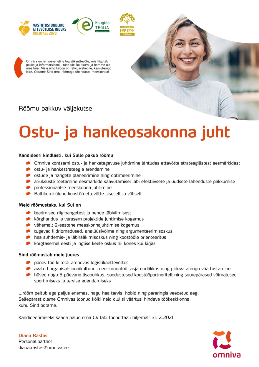 Omniva Ostu- ja hankeosakonna juhataja