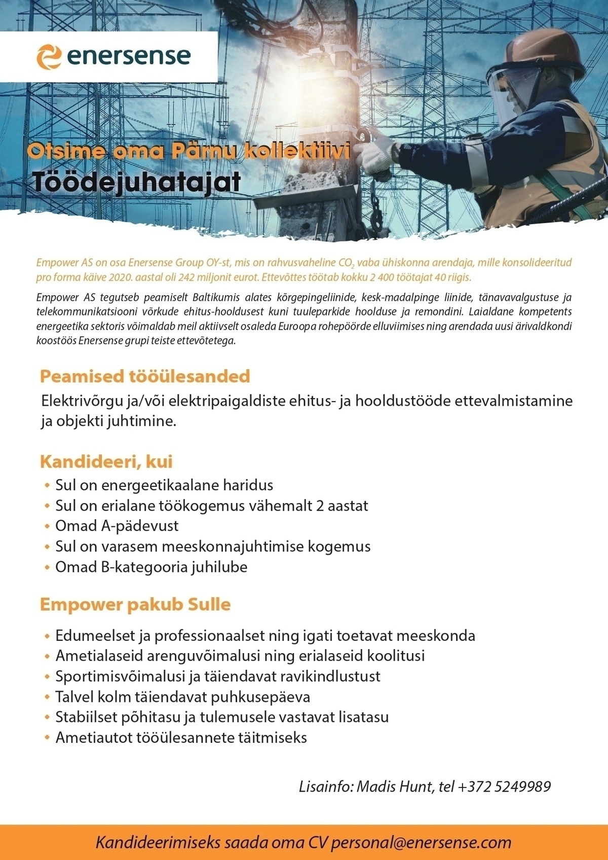 EMPOWER AS Töödejuhataja