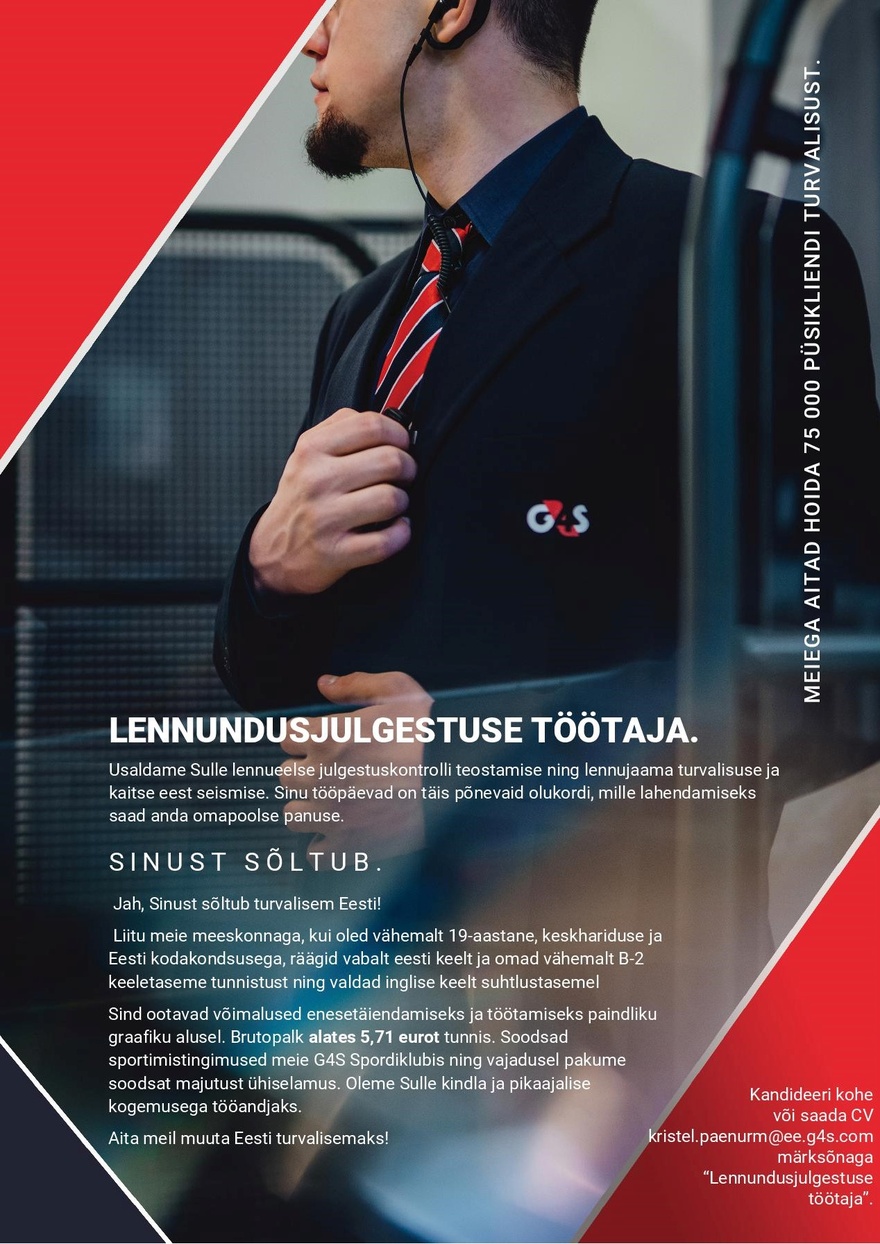 AS G4S EESTI Lennundusjulgestuse töötaja