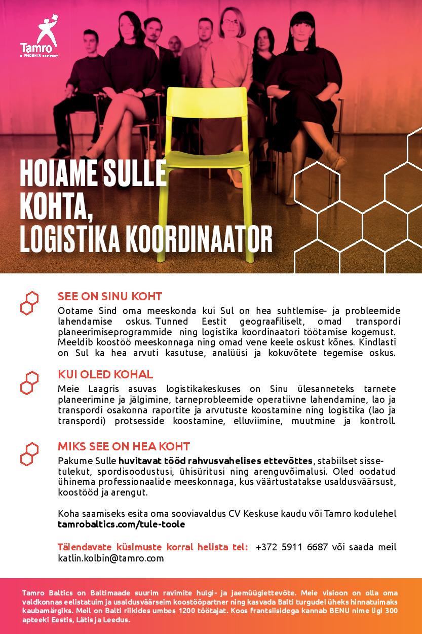 Tamro Eesti OÜ TÖÖSUHETE SPETSIALIST