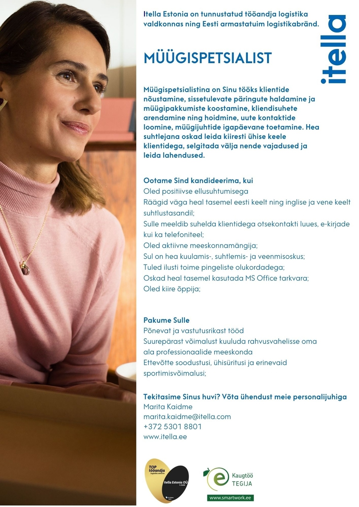 Itella Estonia OÜ Müügispetsialist