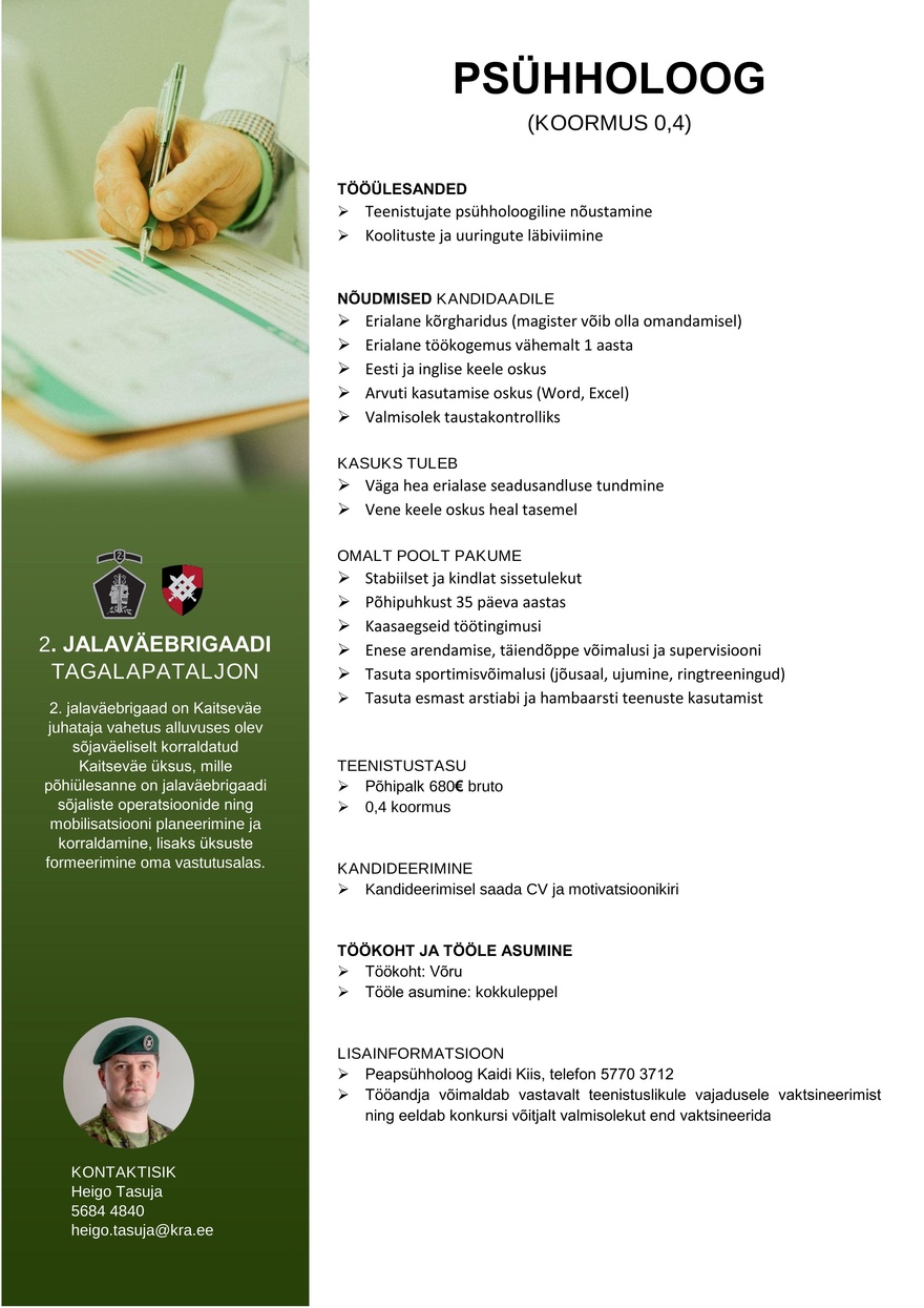 2. jalaväebrigaad Psühholoog